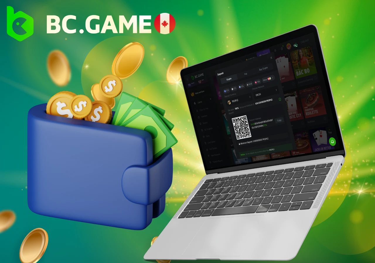Available deposit and withdrawal methods at BC Game casino