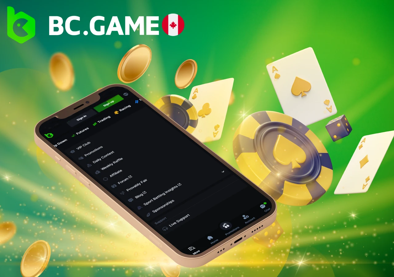 List of main advantages of the BC Game mobile application