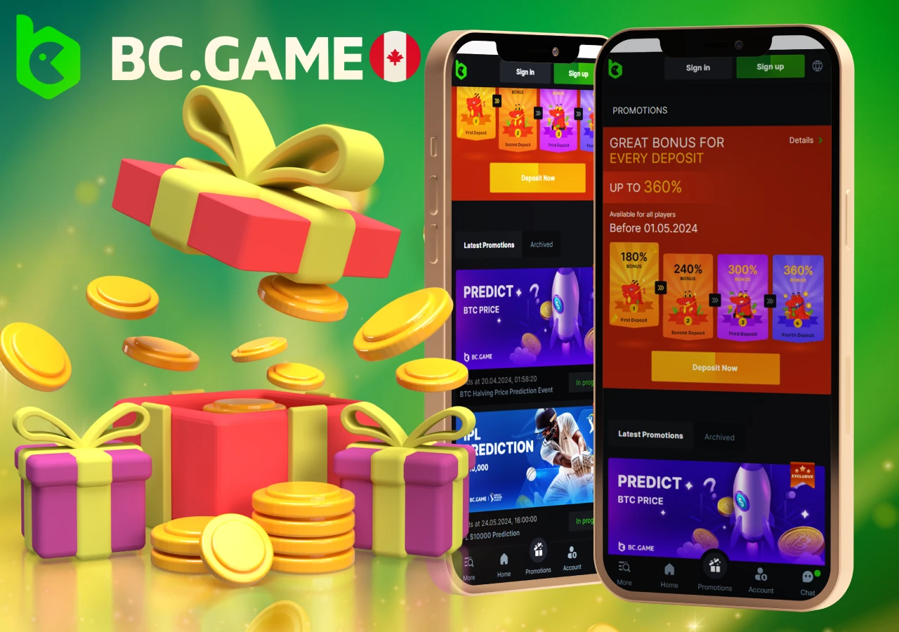 Install the BC Game mobile application and get many nice bonuses